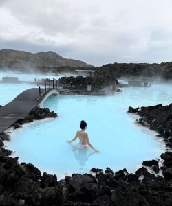 Tourists relaxing in the Blue Lagoon