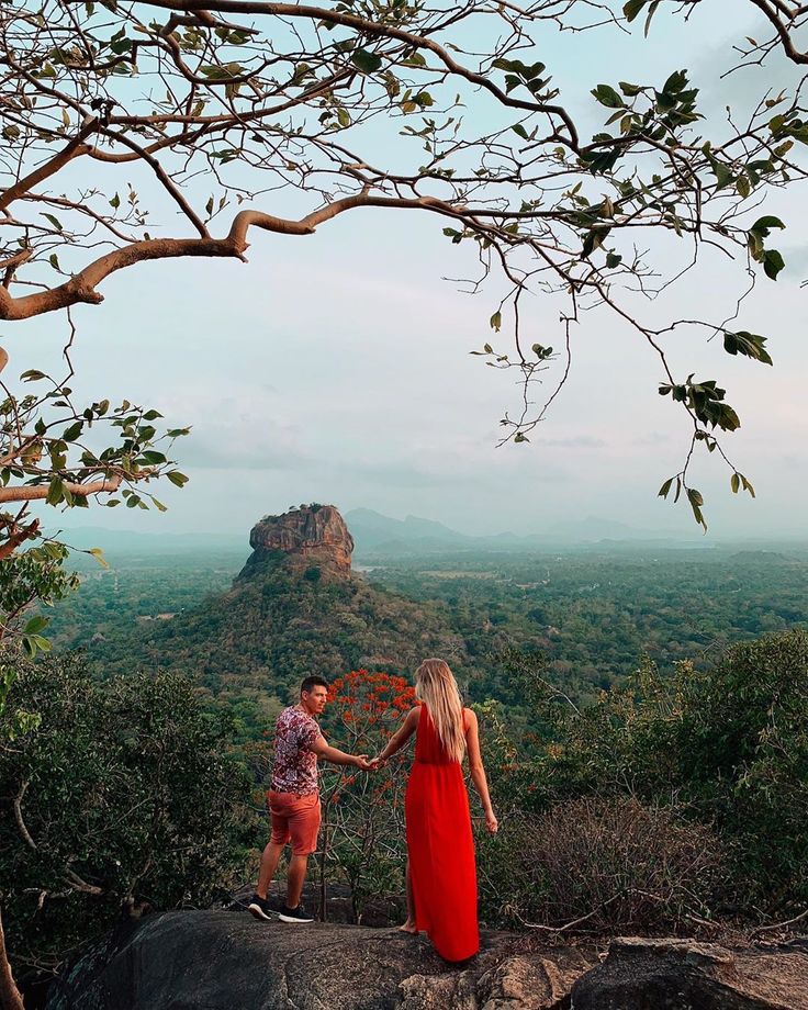 A traveler exploring Sigiriya Rock Fortress in Dambulla, Sri Lanka